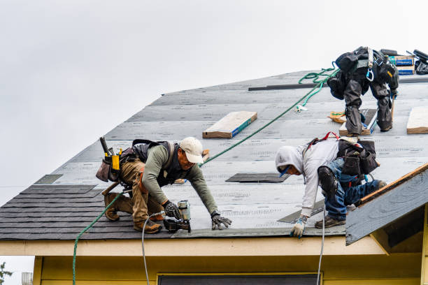 Professional Gutter Installation technician working in Pella, IA